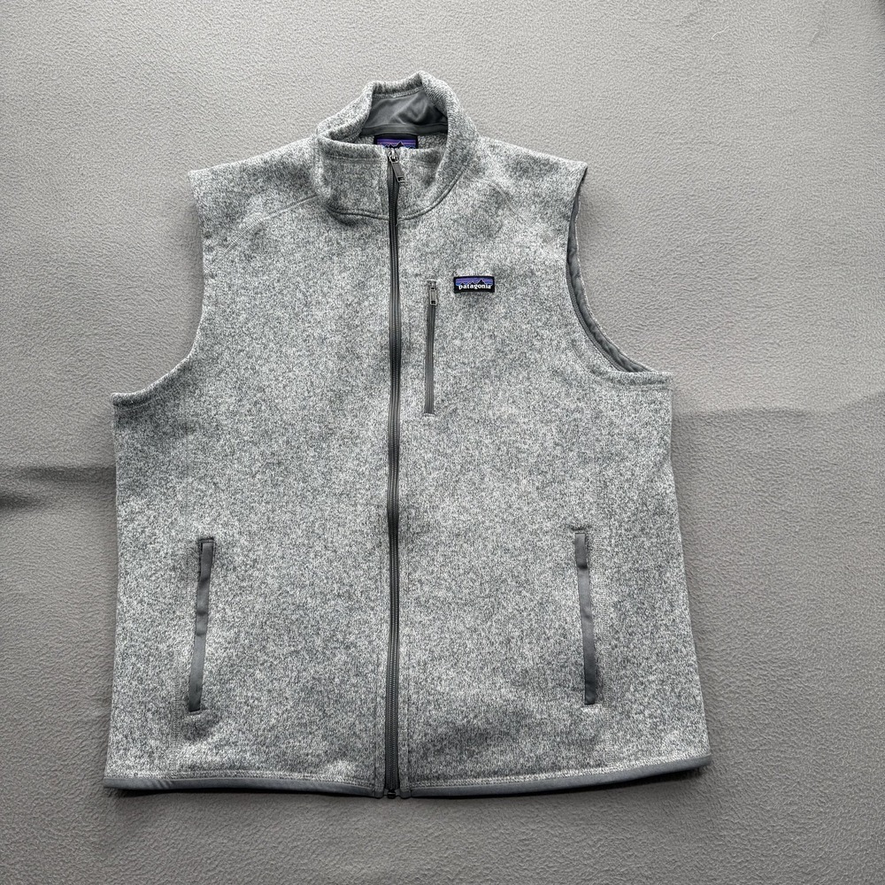 Patagonia Better Sweater Vest Mens 2XL Gray Fleece Full Zip Pockets Outdoor